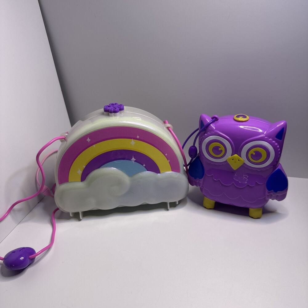 POLLY POCKET RAINBOW DREAM WEARABLE PURSE COMPACT And Owl NO DOLLs